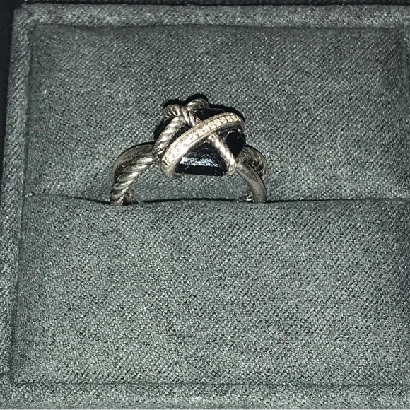 David Yurman Black Onyx bypass ring with Diamond accent. - Picture 5 of 7